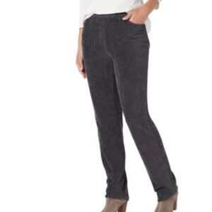 QUACKER FACTORY Corduroy Straight Leg Pants with Pockets Small Short Gray Velour